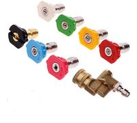 T&F - Set di accessori per idropulitrice ad alta pressione con 7 ugelli spray e attacco rapido da 1/4", attacco orientabile per idropulitrice ad alta pressione 90 gradi 5000 PSI