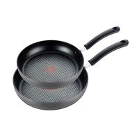 T-fal 8400001950 E765S274 Ultimate Hard Anodized Scratch Resistant Titanium Antistick Thermo-Spot Indicatore di calore PFOA Free 10/12-Inch Cookware Set, 2-Piece, Grigio, Alluminio