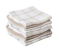 T-Fal - Set di 8 strofinacci in rilievo di alta qualità, super assorbenti e resistenti, 100% cotone, per lavare i piatti, sabbia (30,5 x 33 cm)