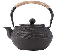 T -ghisa in stile giapponese con infusore 1,2 litri in ghisa nera con infusore in acciaio inossidabile per tè a foglie sciolte e bustine di tè bollitore per tè per pianoforte a scarpone con