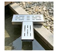 T -Griglia Scolo Acqua Piovana con Griglia Adatto | Deviatore d'angolo per Terrazza da Giardino, Fattoria, Bagno, Balcone(50x50mm)