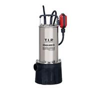 T.I.P. 30136 Drain 6000/36 Pompa sommersa a pressione, 950 W, max. 6000 l/h, prevalenza di 34 m, corpi estranei fino a 2 mm, interruttore a galleggiante regolabile in continuo in altezza