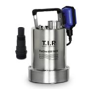 T.I.P. 30440 FlatOne 6000 INOX Pompa di dreggio e per piscine, aspirazione fino a 1 mm, portata fino a 6000 l/h, 22,5 x 16,5 x 27 cm