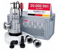 T.I.P. Maxima 350 I-PX DUO, 30711 Pompa Sommersa da 20.000 l/h, Dispositivo di Emergenza per Allagamenti con Cestello Filtrante e Manicotto Antincendio con Attacco C-Storz