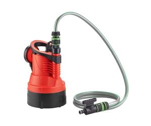 T.I.P. Pompa sommersa a pressione per serbatoi d’acqua piovana DIO 85/10 flex - Pompa da giardino efficiente 350 W, 5.000 l/h, con filtro integrato, tubo, valvola di chiusura e raccordo rapido inclusi