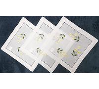 T&K Centrino 30 x 30 con orlo a mano con ricamo, confezione da 3 (30 x 30)