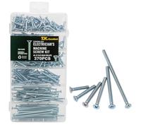 T.K.Excellent #6-32 Kit di viti a testa cilindrica piatta Phillips, per elettricista, 370 pezzi