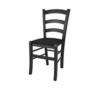 t m c s Tommychairs - Sedia modello Venezia per cucina bar e sala da pranzo, robusta struttura in legno di faggio color anilina nera e seduta imbottita e rivestita in tessuto nero