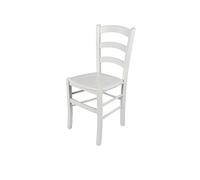 t m c s Tommychairs - Sedia modello Venezia per cucina bar e sala da pranzo, robusta struttura in legno di faggio laccata bianco e seduta in legno