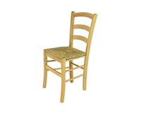 t m c s Tommychairs - Sedia modello Venice per cucina bar e sala da pranzo, robusta struttura in legno di faggio color naturale e seduta in paglia
