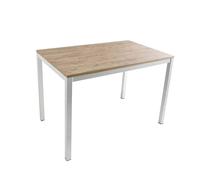 t m c s Tommychairs - Tavolo EVA con struttura in acciaio verniciato color bianco e piano in nobilitato colore quercia rustica