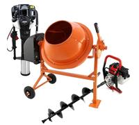 T-Mech 52cc Trivella 115cm 8.6kg betoniera da 70ltr e battipalo con motore a 2 tempi - Giardinaggio, Edilizia, Ristrutturazione Casa