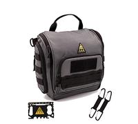 T.O.M HORIZONS Beauty case tattico da uomo, extra large, impermeabile, resistente, appeso, scomparti multipli e opzioni di archiviazione, kit Dopp per accessori da toeletta, carbone, Nero