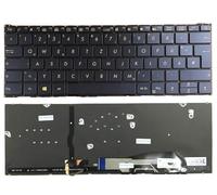 T-ProTek Tastiera - Colore: blu scuro - con illuminazione - senza cornice tastiera tedesca compatibile per ASUS UX390UAK