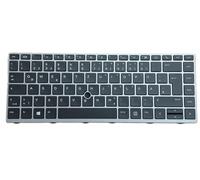 T-ProTek Tastiera DE Nero, Argento Telaio Trackpoint per HP EliteBook 840 G5 3JX65EA