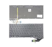 T-ProTek Tastiera tedesca con illuminazione, senza viti compatibile per FUJITSU LifeBook P727-P581DEUTSCHE
