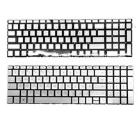 T-ProTek Tedesca - Tastiera in argento con illuminazione per tastiera compatibile con HP 250 G8 34N34ES