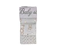 T&R BABY Coppia Lettino Flanella Stampato smerlata Compose' 3 Pezzi 0659 Grigio -