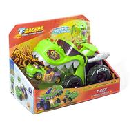 T-Racers Mega Wheels T-Rex - Veicolo lanciatore con 1 conducente esclusivo e 1 veicolo esclusivo. Compatibile con altre auto T-Racer