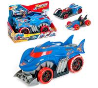 T-Racers Mix 'N Race Squad Launcher Shark - Squalo Truck Che si trasforma in lanciatore. Include 2 veicoli esclusivi, Zona per il lancio di veicoli e Zona per il trasporto 2 veicoli
