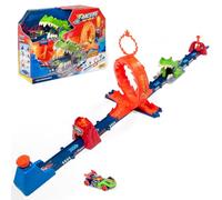 T-Racers Mix 'N Race Volcanosaurus Traccia per Auto Giocattolo, Contiene 1 Trigger, 3 Tracce, 1 Auto Esclusiva Nitro Rex e 4 Acrobazie