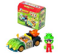 T-Racers Serie Glow Race - Auto e pilota Sorpresa Collezionabile Auto Staccabile per Parti e con Parti Intercambiabili