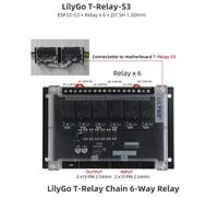 T-RelayS3 ESP32-S3 6 Vie Per Scheda Sviluppo Relè Nera ABS Z8P3