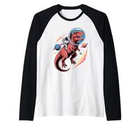 T-Rex Astronauta Tyrannosaurus Rex Pianeti Sistema Solare Maglia con Maniche Raglan
