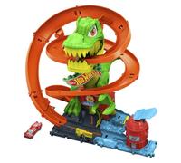 T-rex attacca la stazione dei pompieri di Hot Wheels city
