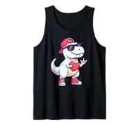 T-Rex Bianco Freddo Che Tiene Il Segno Grafico della Mano di Canotta