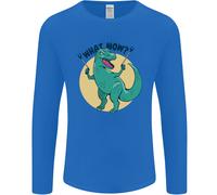 T-Rex Che Cosa Ora Divertente Dinosauro Uomo Manica Lunga T-Shirt
