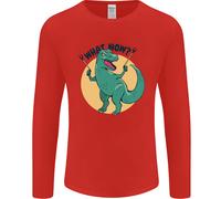 T-Rex Che Cosa Ora Divertente Dinosauro Uomo Manica Lunga T-Shirt