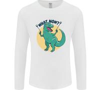 T-Rex Che Cosa Ora Divertente Dinosauro Uomo Manica Lunga T-Shirt