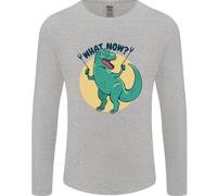 T-Rex Che Cosa Ora Divertente Dinosauro Uomo Manica Lunga T-Shirt