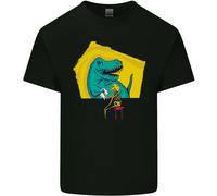 T-Rex Che Fa Wrestling A Uno Scheletro Di Dinosauro T-Shirt Per Bambini