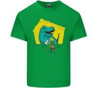 T-Rex Che Fa Wrestling A Uno Scheletro Di Dinosauro T-Shirt Per Bambini