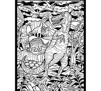 T-rex Colorvevelt grande 4735 Disegno in velluto da colorare. Con set