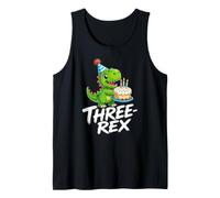 T-Rex Compleanno Tre-Rex Dinosauro Terzo Carino Divertente Canotta