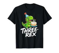 T-Rex Compleanno Tre-Rex Dinosauro Terzo Carino Divertente Maglietta