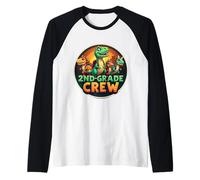 T-Rex Dino, Amante dei Dinosauri dell'equipaggio di seconda elementare, Torna a Scuola Maglia con Maniche Raglan