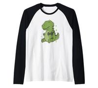 T-Rex Dino con Manubri Fa Fitness Maglia con Maniche Raglan