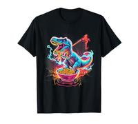 T-Rex Dino Ramen Bowl Japanese Noodles Artwork Kawaii Anime Maglietta