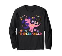 T Rex Dinosaur 3rd Birthday Roar Party for Kids Maglia a Manica