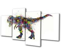 T Rex Dinosaur Abstract Animals MULTI TELA parete arte foto stampa