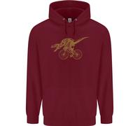 T-Rex Dinosaur Che Cavalca Una Bicicletta Cycling Uomo Felpa