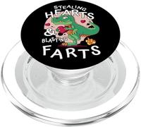 T-Rex Dinosaur Stealing Hearts and Blasting Farts PopSockets PopGrip per MagSafe