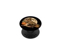 T-Rex Dinosauro Dino Witch Hat Jack O Lantern Moon Broomstick PopSockets PopGrip Adesivo