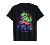 T Rex Dinosauro Equitazione Monster Truck Asilo Laurea Maglietta