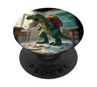 T-Rex Dinosauro Mangiare Compiti a casa - Grafica divertente divertente scuola PopSockets PopGrip Adesivo