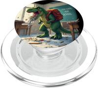T-Rex Dinosauro Mangiare Compiti a casa - Grafica divertente divertente scuola PopSockets PopGrip per MagSafe